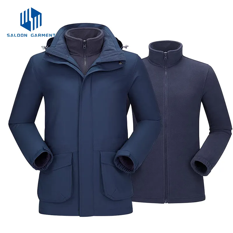 Men's Waterproof Mountain Windbreaker Snow Rain Winter Coat Puffer 3-in-1 Ski Jacket