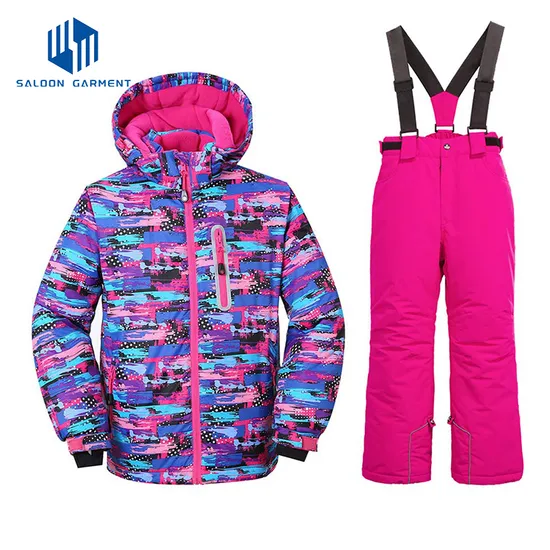 Girl's Outdoor Fashion Clothing Waterproof Down Windbreaker Rain Ski Jacket Snow Suit