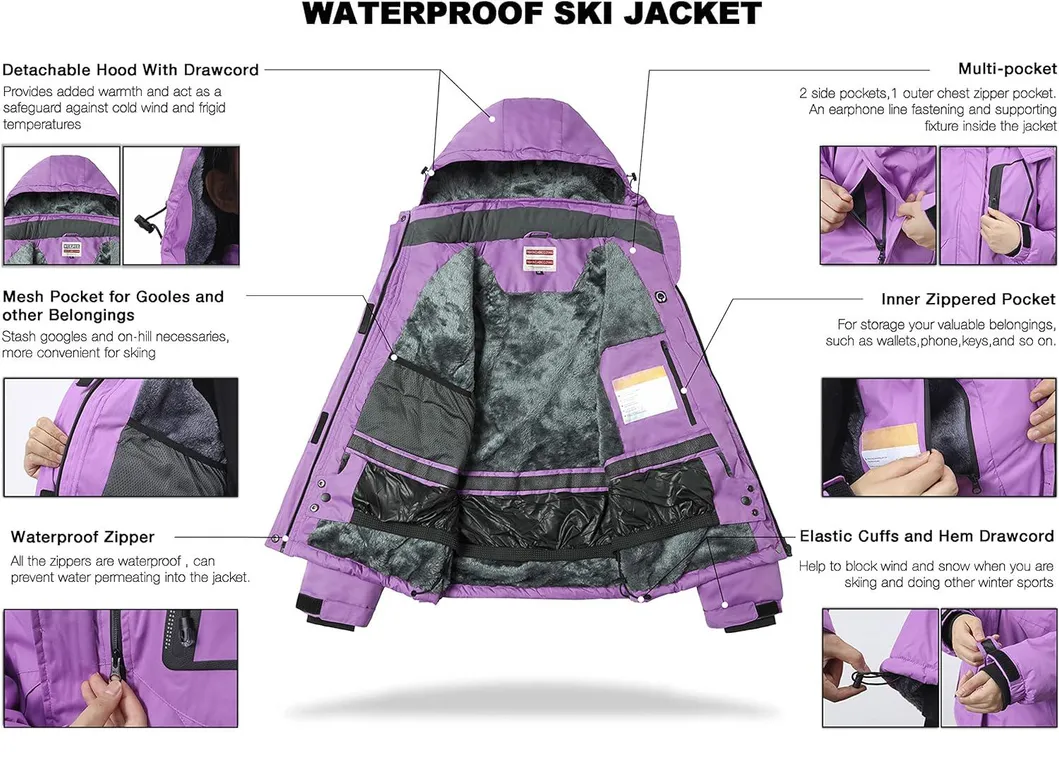 Outdoor Fleece Winter Coat Windproof Sport Jacket Snow Ski Suit