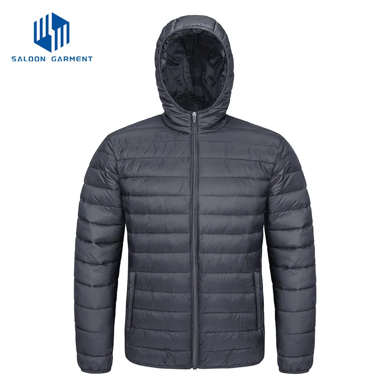 Men's Lightweight Water-Resistant Packable Hooded Puffer Down Jacket
