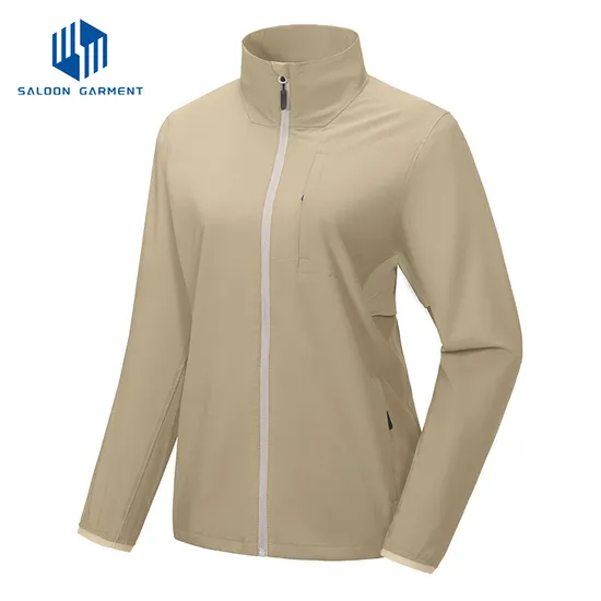 Wholesale Cheap OEM Clothing Custom Womens Waterproof Casual Plain Windproof Softshell Jacket