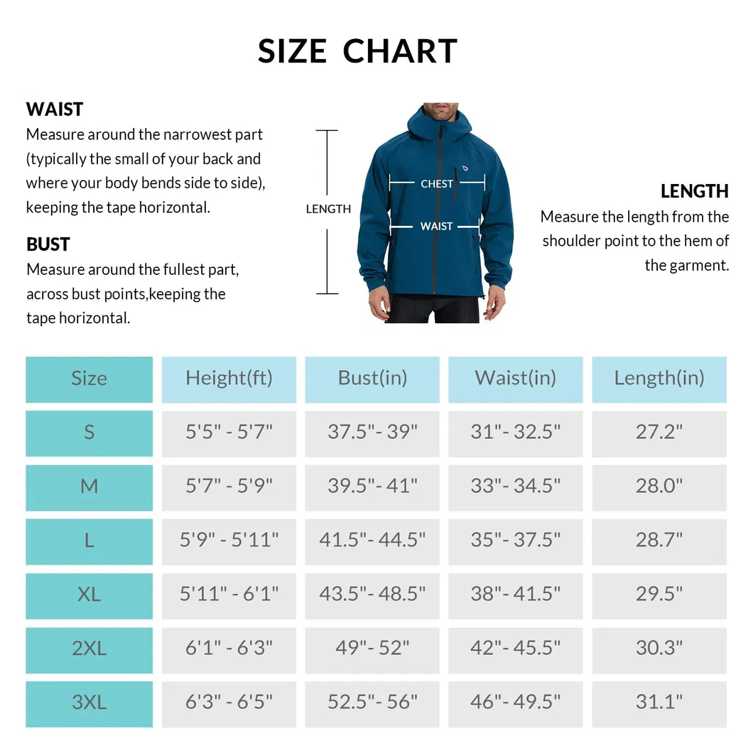 Waterproof Lightweight Hooded Breathable Reflective Safety Raincoat Rain Jacket for Men
