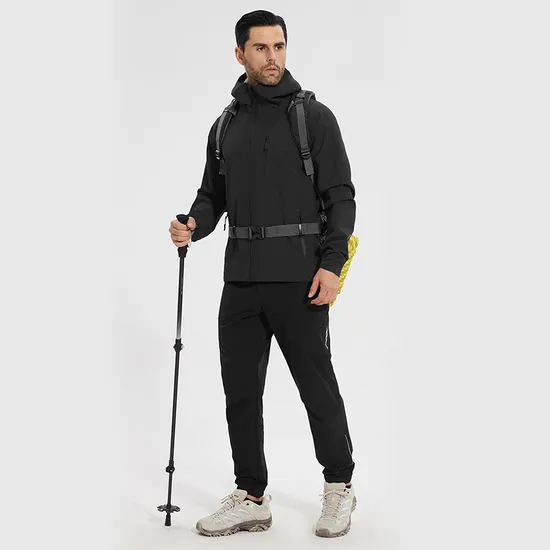 Men Waterproof Breathable Raincoat Hooded Lightweight Reflective Rain Jacket