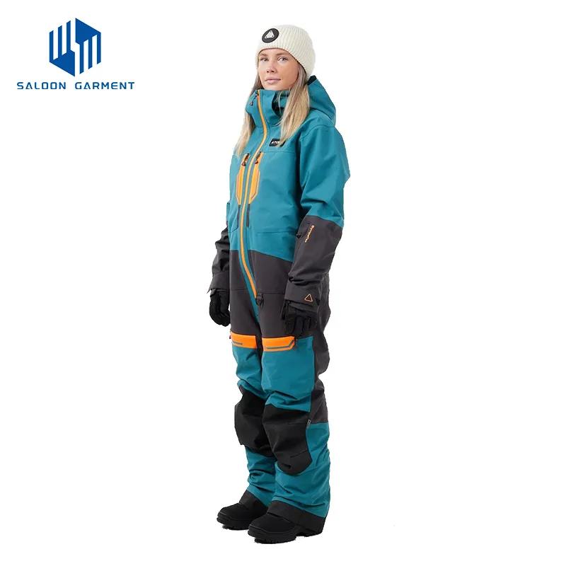 Professional Outdoor Waterproof Breathable One Piece Ski Suit Snowboard Insulated Overall Snowsuit