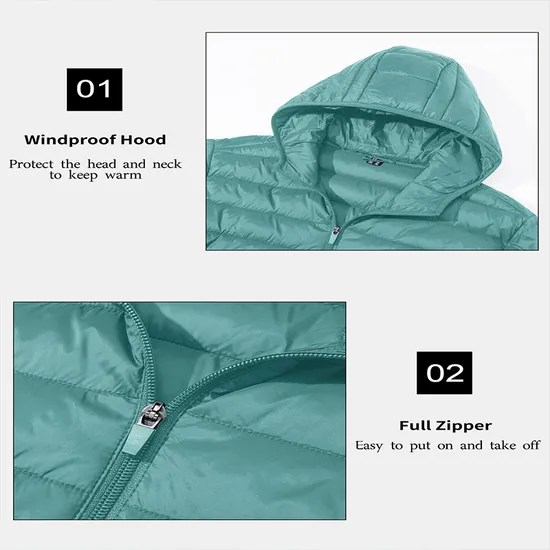 Custom Men's Outerwear Softshell Packable Puffer Down Coat