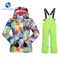 Girls Two Piece Waterproof Warm Jackets with Hood Winter Pants Snowsuits Ski Suits