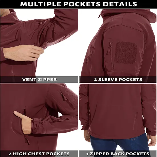 Men Fashion Outdoor Hiking Warm Coat Water-Repellent Windproof Softshell Jacket