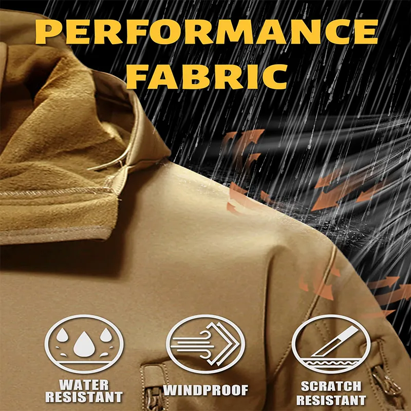 Fleece Lined Warm Water Resistant Tactical Softshell Jackets