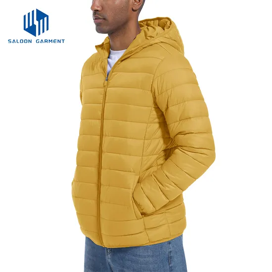 Packable Lightweight Outerwear Windbreaker Puffer Coat Padded Jacket for Men