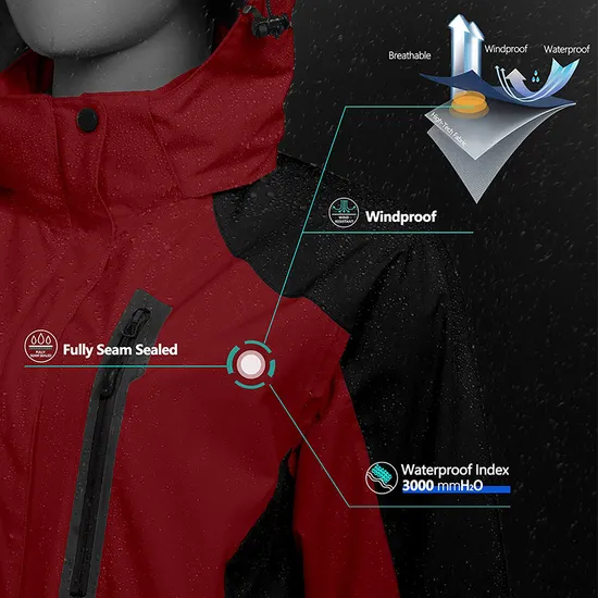 Outdoor Camping Trekking Climbing Waterproof Hiking Breathable Hooded Windproof Windbreaker Jacket