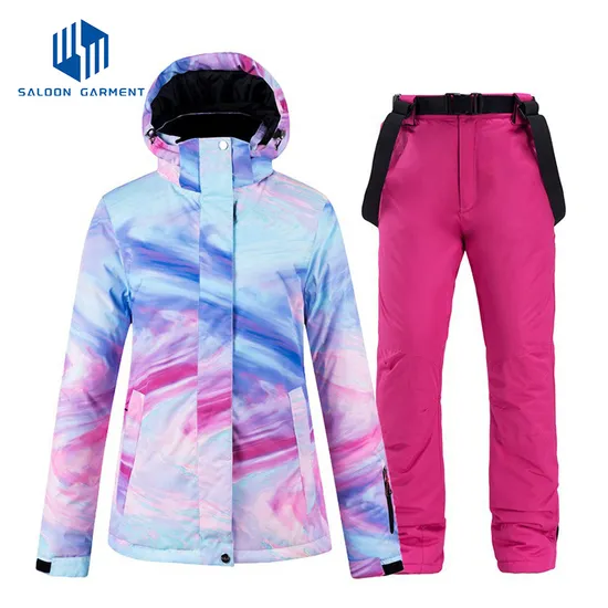 Women Winter Outdoor Waterproof Breathable Ski Snowboarding Snow Suit