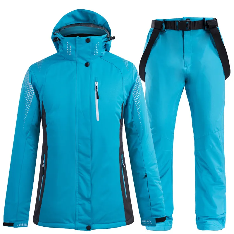 Women's Winter Outdoor Sportswear One-Piece Waterproof Ski Jackets Pants Snow Outfit Warm Clothes Snowboard Suit