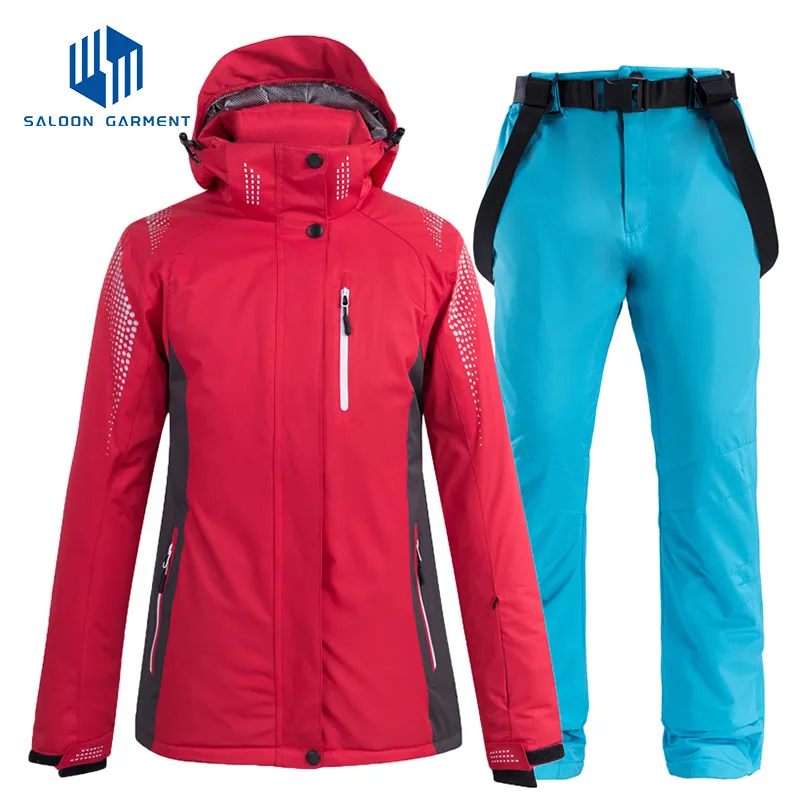 Women's Winter Outdoor Sportswear One-Piece Waterproof Ski Jackets Pants Snow Outfit Warm Clothes Snowboard Suit