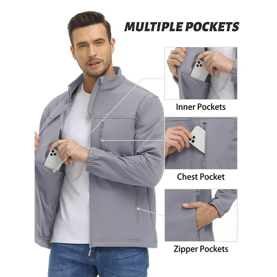 Custom Fleece Lined Winter Outdoor Waterproof Windbreaker Tactical Softshell Jackets