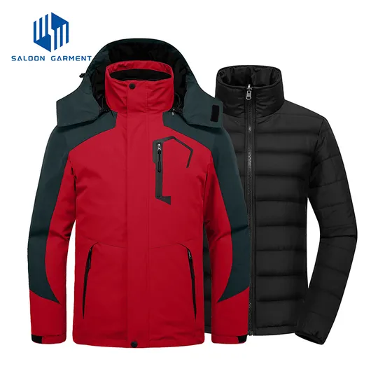 Mens Winter Waterproof Snow Fleece Coat Windproof 3 in 1 Skiing Jacket