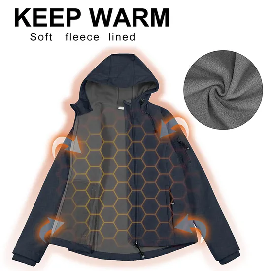 Logo Custom Fleece Windbreaker Waterproof Outdoor Hiking Sports Softshell Tactical Jacket for Women