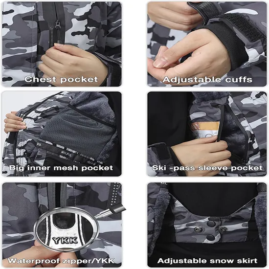 Women's Waterproof Warm Winter Snow Coat Mountain Windbreaker Hooded Raincoat Ski Jacket