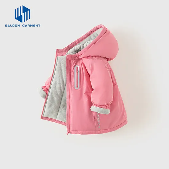 Fashion Kids Thick Winter Coats Hooded Outerwear Quilted Fleece Lined Jacket