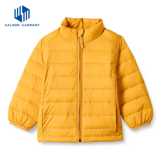 Custom Kids Winter Coat Without Hood Warm Padding Outdoor Quilted Jacket