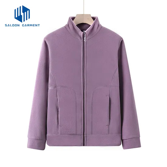 Women's Outdoor Wear Breathable Polar Fleece Custom Jackets Ladies Casual Wear Side Pockets Full Zip Polar Fleece Jacket