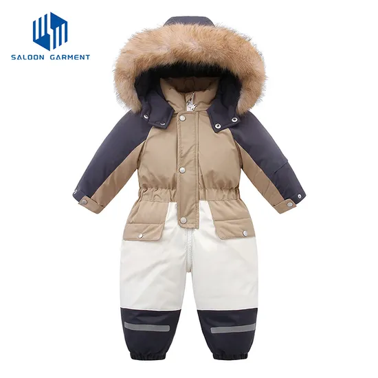 Customized Kid Snowboard Jumpsuit Ski Suit for Children Snowboard Wear Children Down Jacket Kids 1 Piece Ski Overall