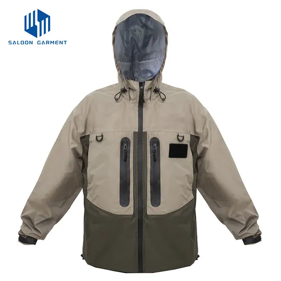 Custom Men's Waterproof Breathable Fishing 2.5 Layer Fabric for Wear Rain Jacket Outdoor Jacket