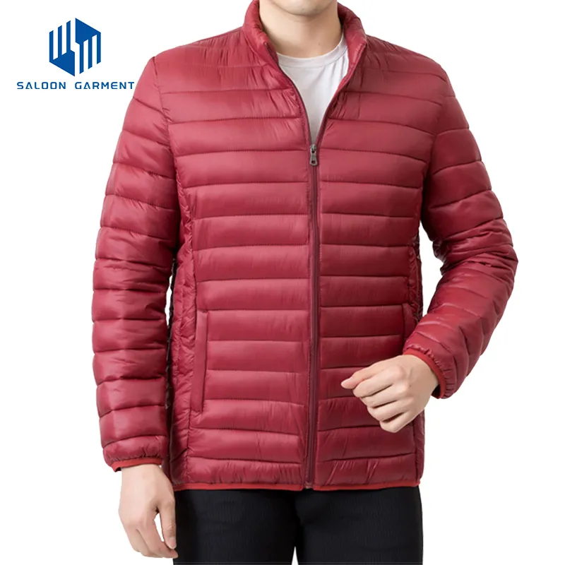 Wholesale Men's Winter Quilted Warm Outwear Lightweight Nylon Custom Logo Padded Jacket