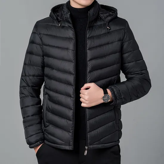 Custom Logo Mens Waterproof Windproof Winter Quilted Thick Filling Puffer Jacket
