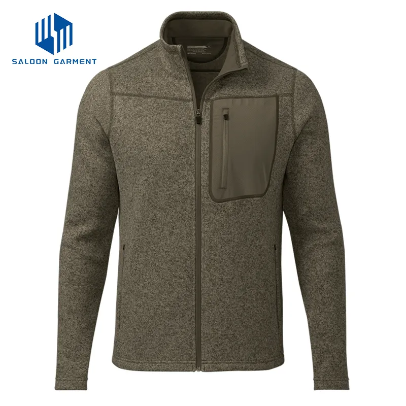 Factory Custom Men's Casual Outdoor Coat Windproof Water Resistant Soft Shell Fleece Jacket for Spring and Autumn