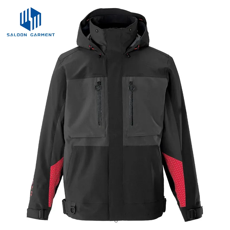 Men's Rain Jacket Outdoor Waterproof Fly Fishing Wading 3 Layer Fabric Jacket