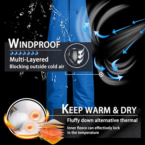 High Quality Outdoor Wear Women's Padded Snow Ski Pants Waterproof Winter Snowboarding Skiing Trousers Ladies Ski Overall