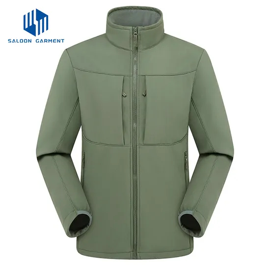 Men's Simple Style Winter High Quality Thick Zipper Customizable Casual Work Sports Outdoor Windproof Softshell Jacket