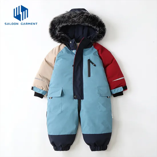 Unisex Kids Winter Outwear Jumpsuit Newborn Baby Clothes Heavy Fleece One-Piece Rompers with Zipper Closure Ski Snowsuit