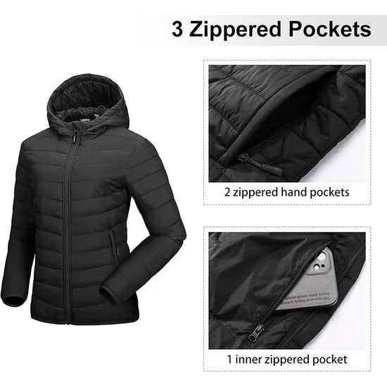 Women's Fashion Outdoor Winter Warm Softshell Outerwear Packable Lightweight Puffer Down Jacket