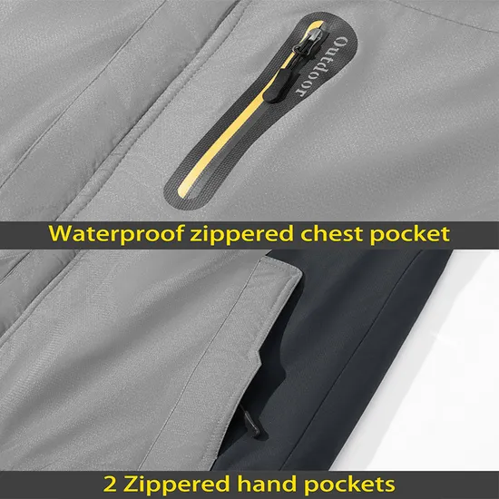 Men's Warm Winter Waterproof Windbreaker Hooded Snowboarding Ski Jacket