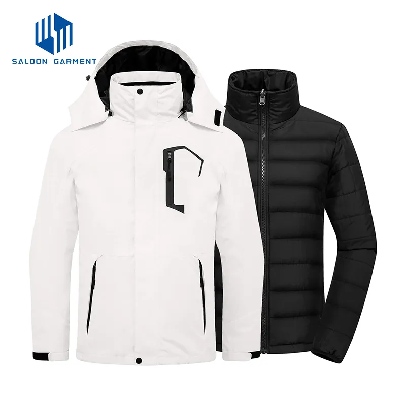 Men's Waterproof Puffer Inner Warm Winter Coat Snowboard Mountain 3-in-1 Ski Jacket