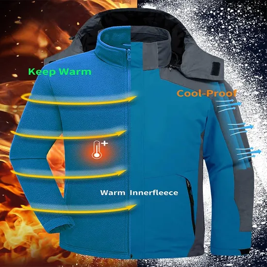 Men's Waterproof Windproof Winter Snow Coat Snowboarding Warm Raincoat 3-in-1 Ski Jacket