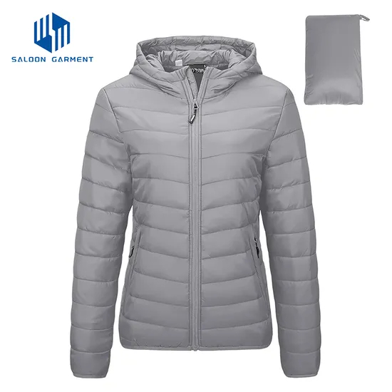 Custom Ladies Winter Lightweight Packable Padded Coat Puffer Down Jacket for Woman