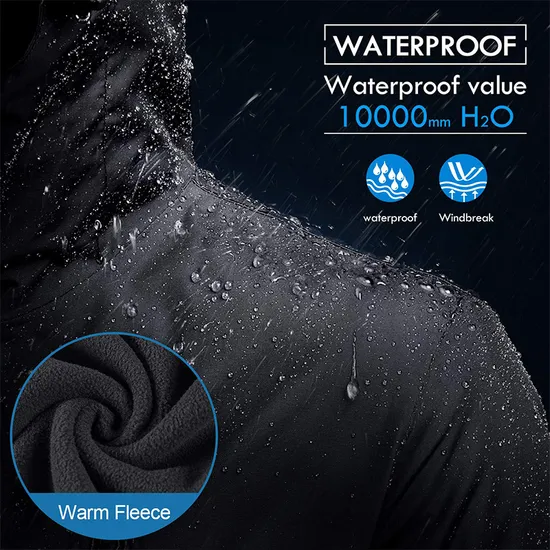 Men's Winter Snow Coat Waterproof Warm Windproof Hooded Snowboarding 3-in-1 Ski Jacket