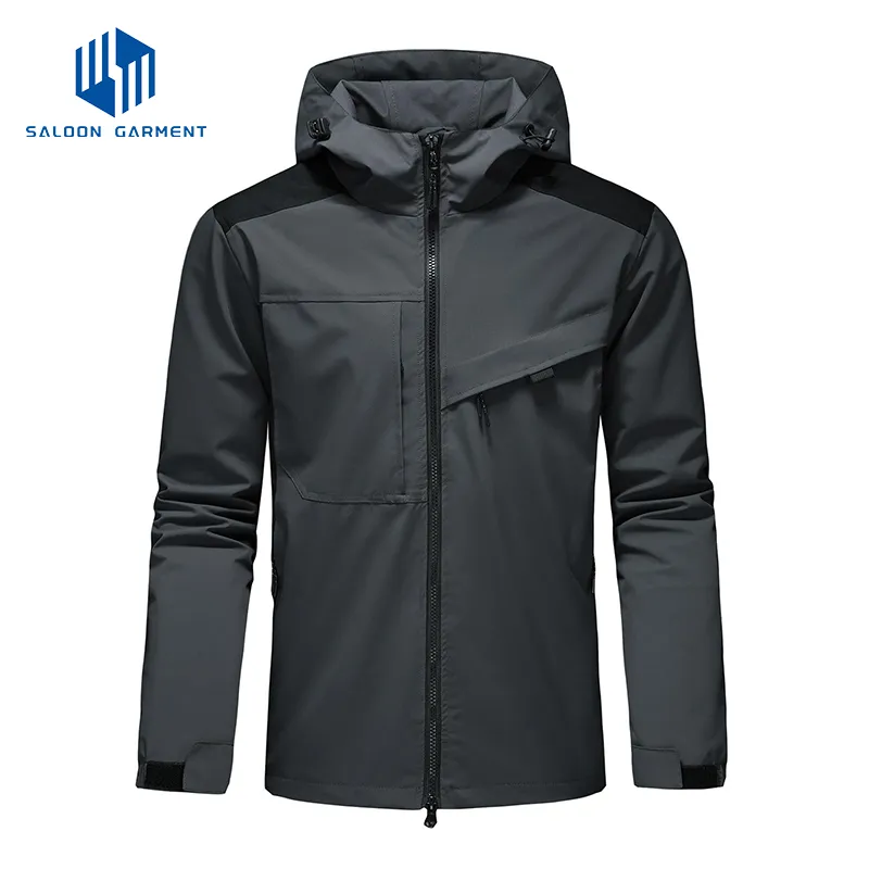 Men's Waterproof Raincoat Hooded Breathable Rain Jacket