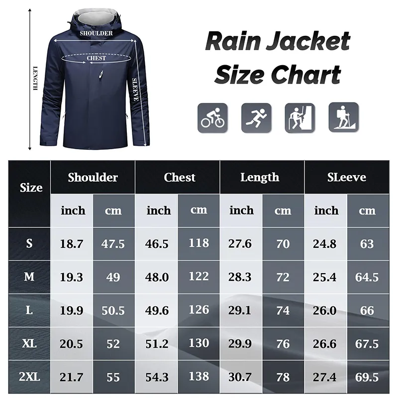 Outdoor Waterproof Windbreaker Rainwear Raincoat Rain Poncho Jacket