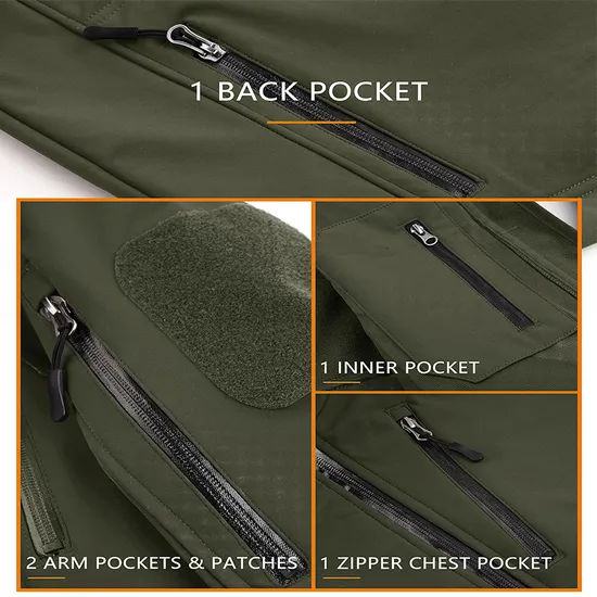 Men's Tactical Sport Warm Fleece Hooded Coats Softshell Jacket Outdoor Adventure