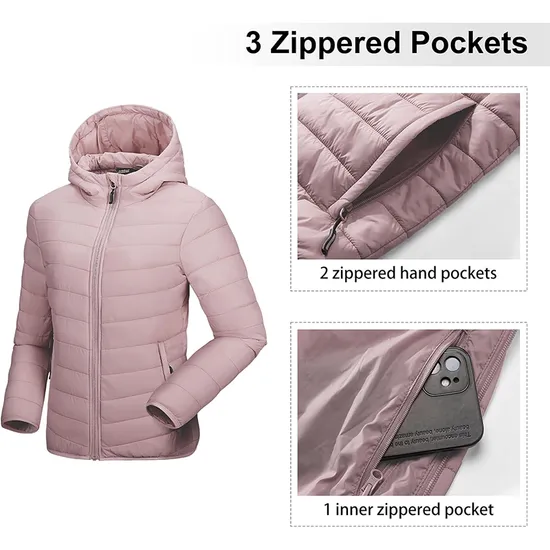 Women's Winter Coat Screen Print Puffer Down Jacket for Hiking Travel Snow