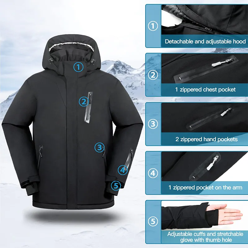 Waterproof Jacket Men Hiking Fleece Rain Jacket Fishing Windbreaker Outdoor Camping Ski Jacket