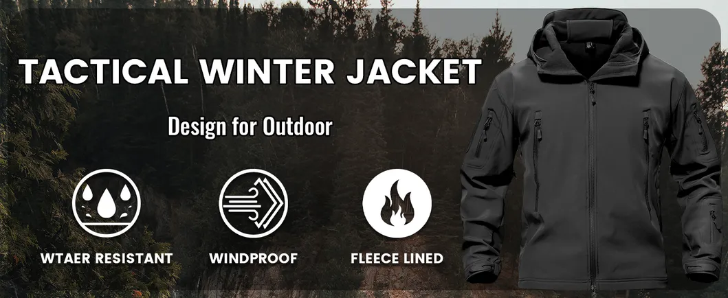 Men's Fleece Warm Winter Tactical Softshell Jacket