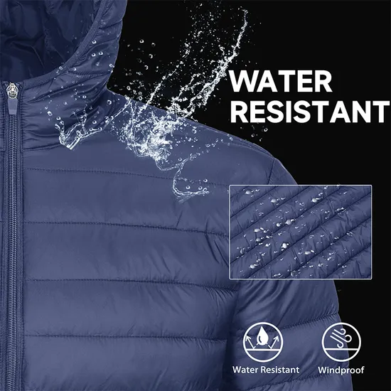 Custom Men's Packable Winter Outdoor Coat Lightweight Fleece Puffer Down Jacket