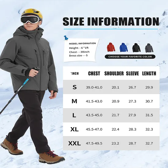 Men Winter Windbreaker Rainwear Waterproof Ski Wear