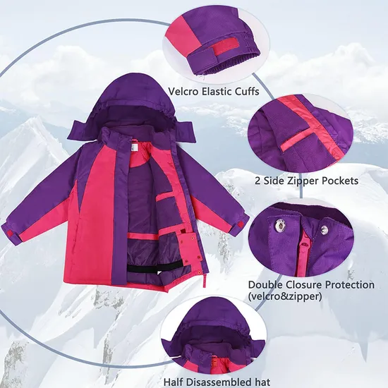 Girl's Winter Sports Wear Fleece Snow Coat Waterproof Windproof Snowboarding Ski Jacket