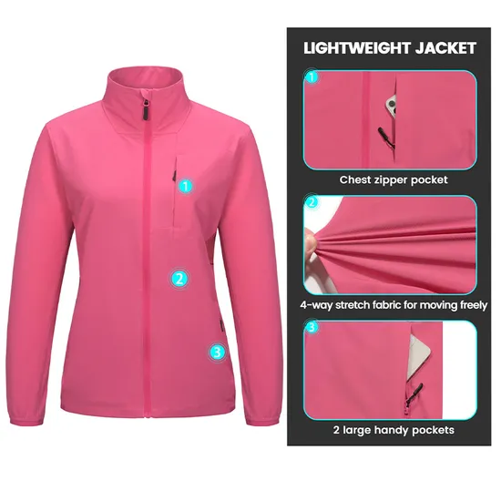 Outdoor Mountain Windproof Waterproof Women's Casual Hooded Windbreaker Softshell Jacket