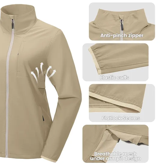 Wholesale Cheap OEM Clothing Custom Womens Waterproof Casual Plain Windproof Softshell Jacket